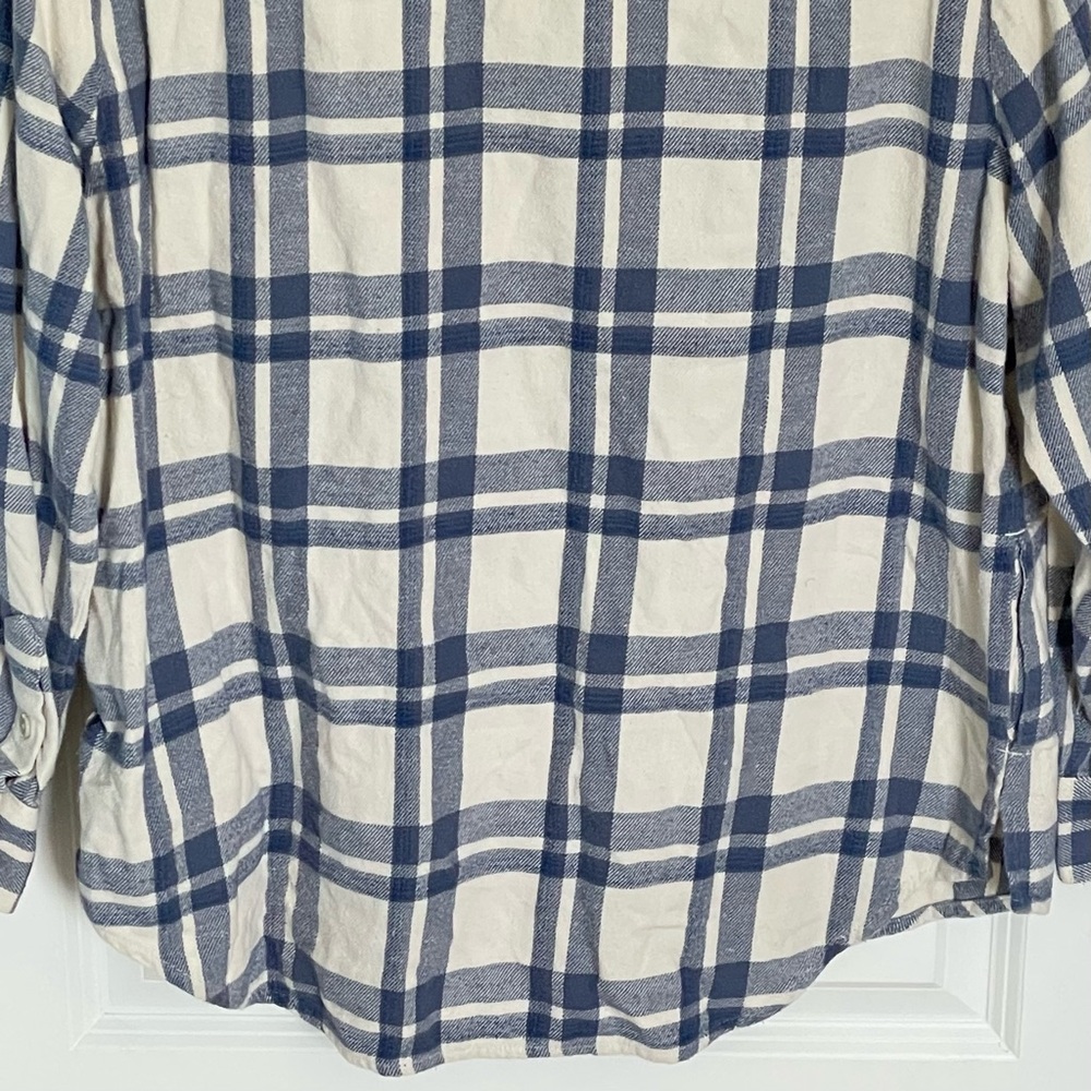 Madewell flannel classic ex-boyfriend plaid button down shirt 54170 - Picture 9 of 14